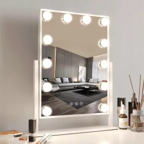 Oglinda cosmetica Ikonka BELLA cu 12 LED-uri si control tactil