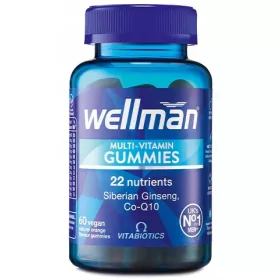   Vitabiotics Wellman - Multiwitamina în Formă de Jeleurile pentru Bărbați, 60 de Bucăți, Vegană