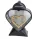 Lumânare Decorativă pentru Comemorare în Formă de Inimă, Negru cu Auriu, 31 cm
