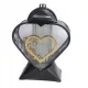 Lumânare Decorativă pentru Comemorare în Formă de Inimă, Negru cu Auriu, 31 cm