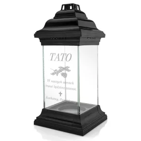 Lumânare Memorială Tip Capelă cu Gravură Personalizată