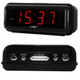 Ceas deșteptător cu design elegant și ecran mare LCD