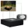 Bio-șemineu Sunset Garden Negru Mat pentru Interior și Terasă | Bio-Vatră Elegantă, Portabilă și Sigură, Cu Arzător Din Oțel Inoxidabil de 1L și Patru Panouri de Sticlă