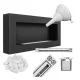 Bio-șemineu suspendat 900x400 BOX Negru Structural – Design Modern, Arzător 6 Puncte, Siguranță Certificat TUV, Eco-friendly, Ideal pentru Apartamente și Case