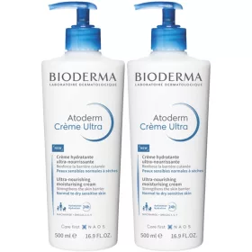   Cremă Bioderma Atoderm Ultra Hidratantă pentru Față și Corp, 500 ml - Pachet Dublu