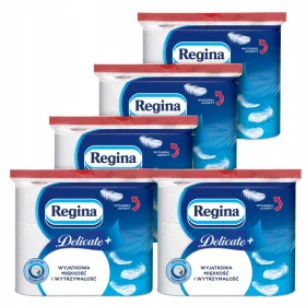   Hârtie Igienică Regina Delicate+ 4-straturi - Lux și Confort pentru Pielea Sensibilă