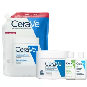   Set Hidratant CeraVe pentru Piele Uscată și Foarte Uscată, Față și Corp