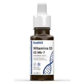   Supliment HealthX cu Vitamina D3 + K2 MK-7 în Picături - 50 ml