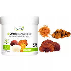   Amestec Bio de Ciuperci Vitalizante - Soplówka, Reishi, Cordyceps, 250g