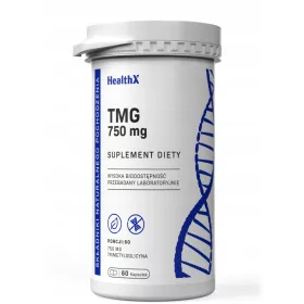   Betaină Anhidră TMG HealthX - 60 Capsule, 750 mg - Suport pentru Sănătatea Cardiovasculară și Detoxifiere