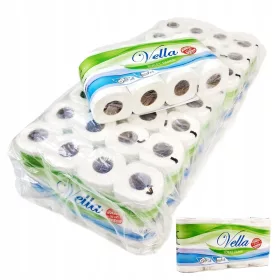   Hartie Igienica VELLA Premium, 100% Celuloza, Triplu Strat - Pachet Economic 64 Role