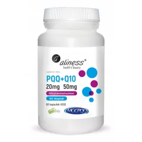   Aliness PQQ MGCPQQ 20 mg + Q10 50 mg x 60 Capsule Vegetale - Supliment Antioxidant