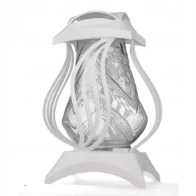   Lumânare Comemorativă cu Suport Decorativ Albastru, 34 cm Înălțime