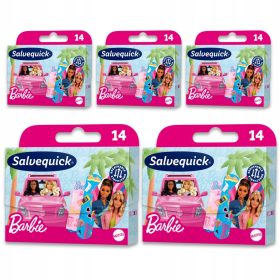  Plasturi Barbie Salvequick pentru copii, Rezistenți la apă, Set de 14 bucăți