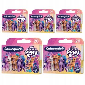   Plasturi Salvequick My Little Pony pentru Copii, Set 5 Pachete x 20 Bucăți