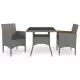 Set de Mobilier pentru Grădină, 3 Piese, Poliratan și Acacia, Gri