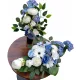 Set Floral Complet pentru Cimitir - Aranjament Modern din Hortensii și Bujori