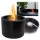 Bio-șemineu de sine stătător Moon Black Structural, bio-vatră elegantă pentru terasă și balcon, arzător din oțel inoxidabil 1L, ecologic, fără coș de fum, încălzire 2kW, design modern negru