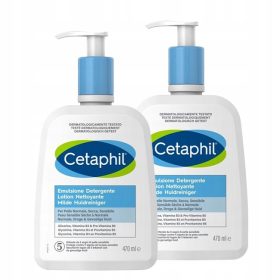   2x Cetaphil Emulsie de Curățare a Feței Pentru Piele Sensibilă, Uscată 470 ml