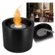 Bio-șemineu Moon MINI negru structural pentru terasă și balcon, șemineu modern pe biocombustibil ecologic, arzător inoxidabil, ușor de asamblat, încălzire rapidă și atmosferă unică, fără coș de fum, portabil și sigur