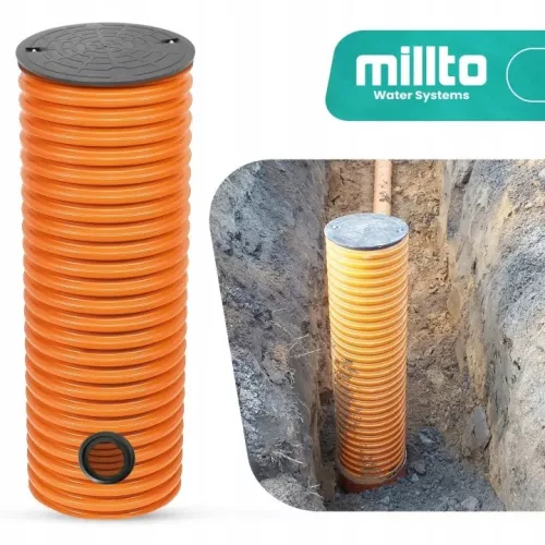Ax de scurgere Millto 315 mm cu capac si 2 garnituri 110 mm, tub 100 cm