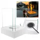 Sunset Garden Mini Bio-Șemineu Alb Mat, Biofireplace de sine stătător, fără fum, arzător inox 0,2L, compact și mobil pentru interior, încălzire rapidă și atmosferă elegantă în cameră 25 m²