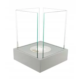   Mini Bio-șemineu Sunset Garden Gri Mat | Bio-Vatră Elegantă, Portabilă și Sigură cu Arzător Din Oțel Inoxidabil 0,2L și Patru Panouri de Sticlă