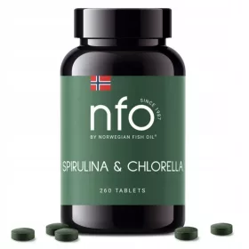   Supliment NFO® Spirulina & Chlorella - 260 Tablete pentru Întărirea Imunității și Detoxifiere