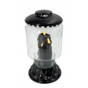   Lumânare electrică de lux "Mito" cu elemente negre și efect de flacără