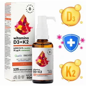   Vitamina D3 4000 IU + K2 Premium în Picături 50 ml - Îmbunătățirea Sănătății și Energii