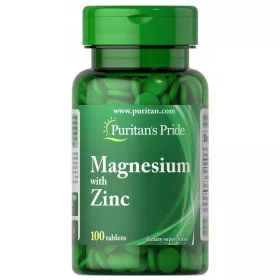   Supliment Magneziu și Zinc Puritan's Pride, 100 tablete