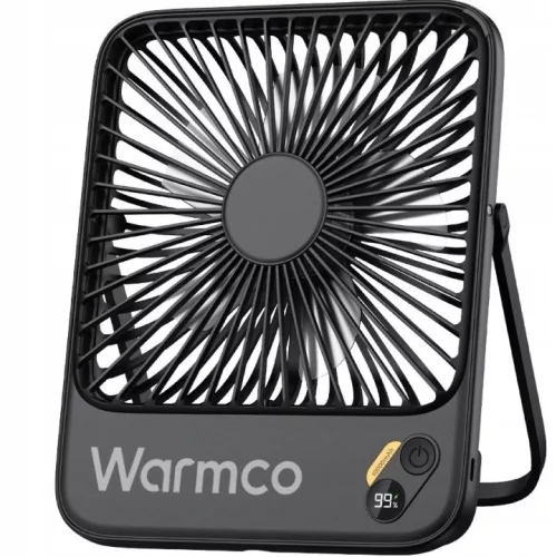 Ventilator de masă portabil Warmco D3, 10000 mAh, negru