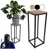 Suport din metal negru pentru ghiveci de flori 80 cm 30 × 30 cm