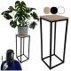 Suport din metal negru pentru ghiveci de flori 80 cm 30 × 30 cm
