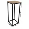 Suport din metal negru pentru ghiveci de flori 80 cm 30 × 30 cm