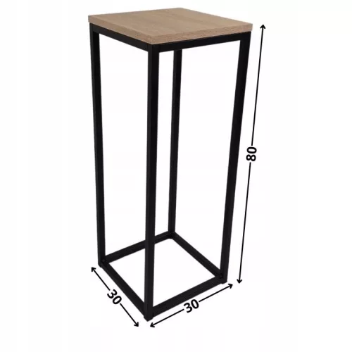 Suport din metal negru pentru ghiveci de flori 80 cm 30 × 30 cm