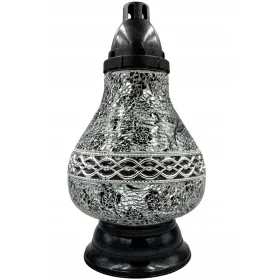   Lumânare Memorială Elegantă cu Ornamente Argintii și Efect de Vitraliu
