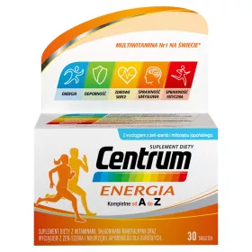   Centrum Energia - Vitamine și Minerale cu Extract de Ginseng și Ginkgo Biloba, 30 Tablete
