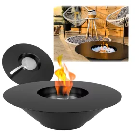   Bio-șemineu UNIVERSE Black Matt | Bio-șemineu de sine stătător din oțel, putere 2 kW