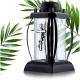Lampion Solar pentru Mormânt din Sticlă Mare, LED Negru 24 x 13 cm