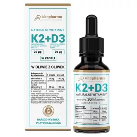   ALTO PHARMA Vitamina K2 MK-7 + D3 Naturală 30ml - Supliment Pentru Sănătatea Oaselor