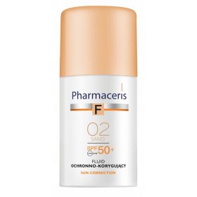   Fluid Corector Farmaceutic PHARMACERIS F SPF 50+ 02 Sand, pentru Toate Tipurile de Piele