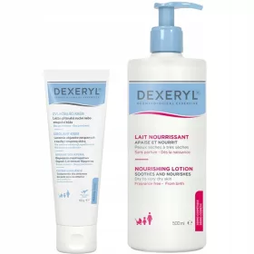   Set Dexeryl: Loțiune Hidratantă 500 ml + Cremă Emolientă 250 ml pentru Piele Uscată și Atopică