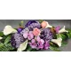 Compoziție Elegantă pentru Mormânt - Aranjament Violet de Cimitir 100 cm