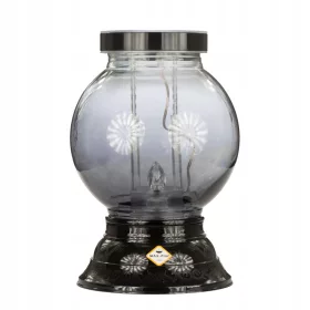   Lumânare LED Decorativă cu Suport Negru și Sticlă Grafit, Formă Rotundă, 29 cm