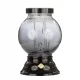 Lumânare LED Decorativă cu Suport Negru și Sticlă Grafit, Formă Rotundă, 29 cm