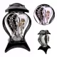Lampion Funerar Modern Negru cu Aur și Vers, 34cm - Eleganță și Durabilitate