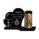 Lumânare Memorială Solară XL Premium cu Inimă și Ornamente Argintii