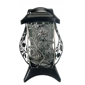   Lumânare Solară LED pentru Mormânt, Sticlă Neagră, 24 x 13 cm, SOLAR-PRIMA-1