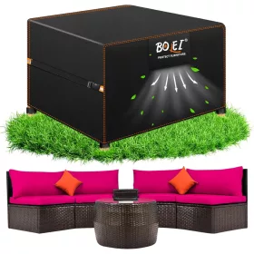   Husă de Protecție pentru Mobilier de Grădină 250x250x90 cm, Impermeabilă și Rezistentă, Oxford 420D